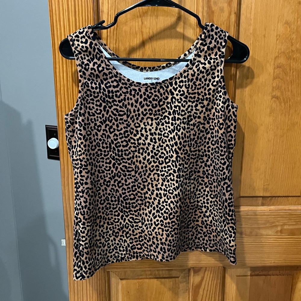Lands End Leopard tank top- small (6-8)